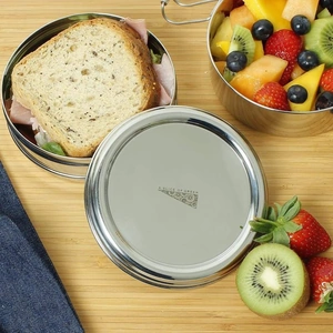 A Slice of Green Stainless Steel Two Tier Round Lunch Box
