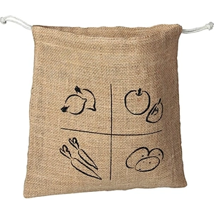 Ah Table AH! Table! Burlap bag with organic cotton drawstring - Small
