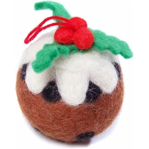 Christmas Pudding Felt Hanging Decoration by Amica