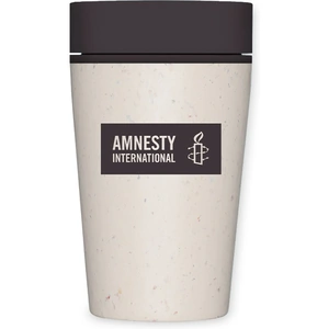Amnesty International Recycled Reusable Coffee Cup - Cream & Black - 8oz