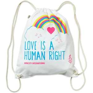 Amnesty International Amnesty Love is a Human Right Drawstring Tote Bag