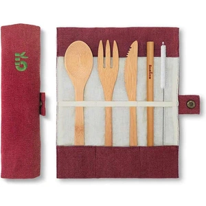 Bamboo Cutlery Set By Bambaw - 4 Colours - Berry