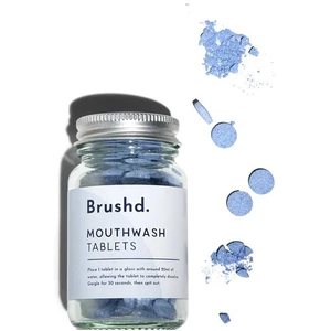 Brushd Mouthwash Tablets With Glass Jar - 120 Tablets - Peppermint