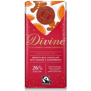 Divine Chocolate Divine Milk Chocolate with Orange & Gingerbread - 90g