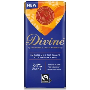 Divine Chocolate Divine Milk Chocolate with Orange Crisp - 90g