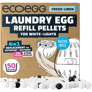 Ecoegg Laundry Egg Refill for White & Lights - Fresh Linen - 50 Washes