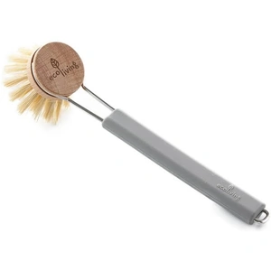 View product details for the EcoLiving Dish Brush With Replaceable Plant Bristle Head, Grey