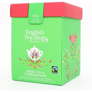 English Tea Shop Organic & Fairtrade Premium Whole Leaf Green & Pomegranate Tea - 80g