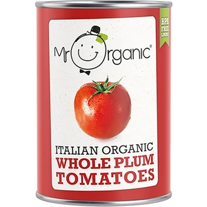 View product details for the Mr Organic Whole Peeled Plum Tomatoes - 400g