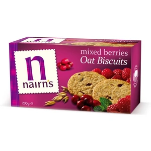 View product details for the Nairn's Mixed Berries Biscuits - Wheat Free - 200g