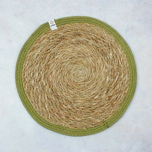 ReSpiin Seagrass & Jute Tablemat - Green - Two Pack