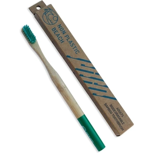 Savemoneycutcarbon Non Plastic Beach Adult Bamboo Toothbrush | Green