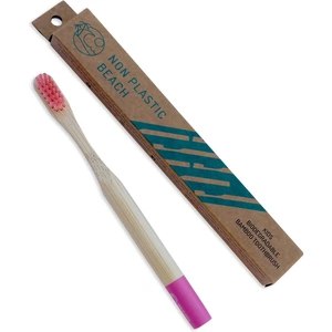 Savemoneycutcarbon Non Plastic Beach Kids Bamboo Toothbrush | Pink
