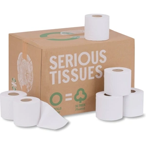 Savemoneycutcarbon Serious Tissues Toilet Paper | 100% Plastic Free | 36 Rolls | 3 Ply | Delivered every Two Months