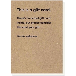 View product details for the 'Not A Gift Card' - Recycled Greetings Card