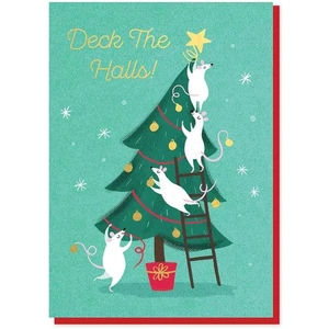 Stormy Knight Deck The Halls Christmas Greetings Card