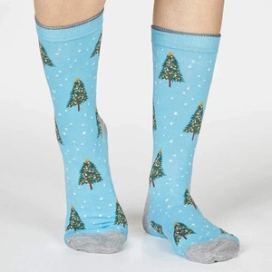 Christmas Tree Women's GOTS Organic Cotton Socks by Thought, Holly Green