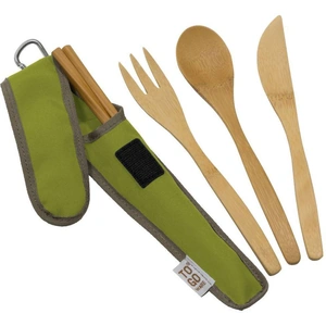 To-Go Ware Bamboo Utensil Set in Carry Pouch, Avocado