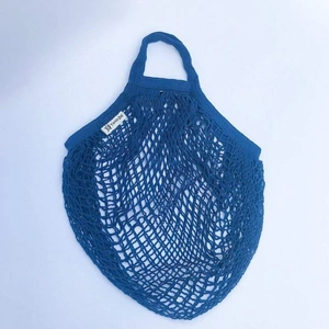 View product details for the Organic Cotton Short-Handled String Bag by Turtle Bags - Various Colours, Ocean Blue
